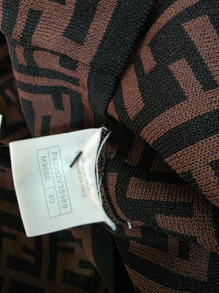 Fendi Brown FF Zucca Monogram Midi dress 40 sz
