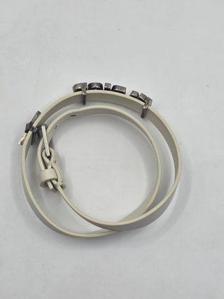 Christian Dior White Leather Wrap Crystal J'Adior Bracelet