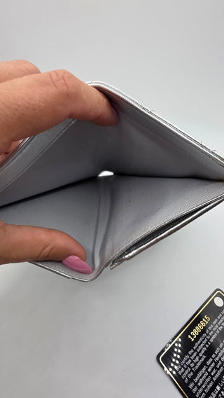 Chanel Silver-tone Interlocking CC Yen Wallet Bifold Wallet