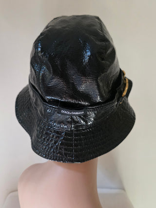 Dolce & Gabbana Black Logo Embellished Bucket Hat M sz