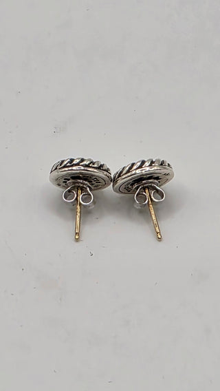 David Yurman Sterling Silver Topaz Cookie Stud Earrings