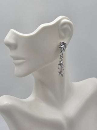 Chanel 2020 Strass Interlocking CC Star Drop Earrings