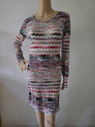 Missoni purple multicolor striped summer dress 10 US sz