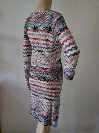Missoni purple multicolor striped summer dress 10 US sz