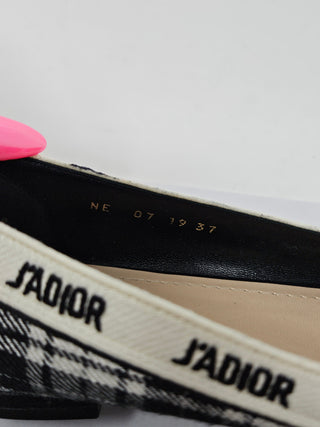 CHRISTIAN DIOR J'adior Canvas Ballet Flats 37 sz