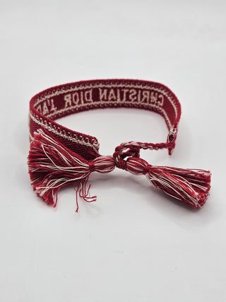 Christian Dior Red Woven J'Adior Friendship Wrap Bracelet