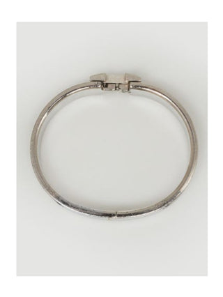 Hermes Black Enamel Palladium Plated Clic-H Narrow PM Bracelet