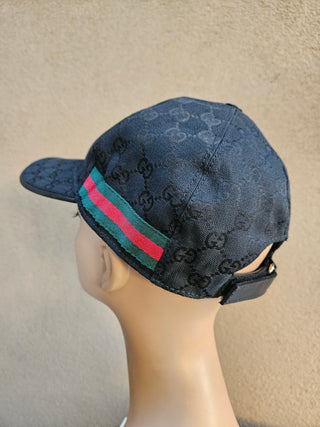 Gucci Black GG Monogram baseball cap XL sz