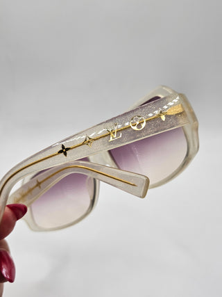 Louis Vuitton Glitter White Plastic LV Print Obsession Sunglasses