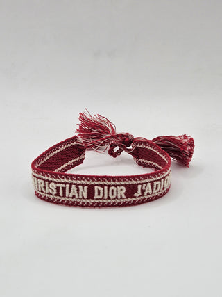 Christian Dior Red Woven J'Adior Friendship Wrap Bracelet