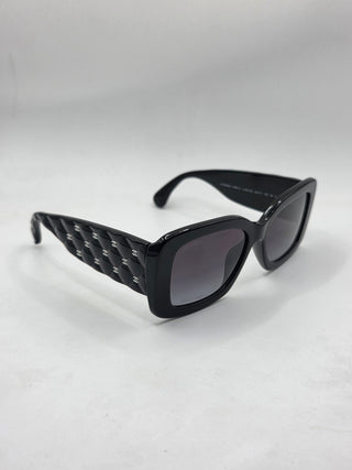 Chanel Black Interlocking CC Logo Square Sunglasses