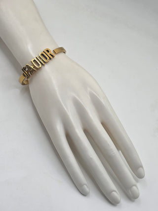 Christian Dior Gold-tone J'Adior Hinge Cuff Bracelet