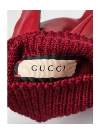 Gucci Red Lambskin Leather Horsebit Gloves L/10 sz