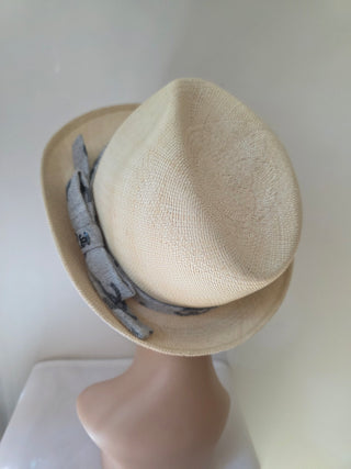 Chanel Beige 2022 Interlocking CC Raffia Fedora Hat S sz