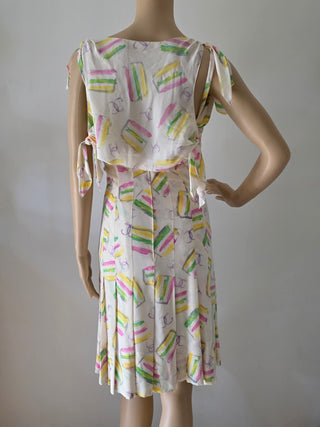 Chanel Multicolor Interlocking CC Logo Summer Knee-Length Dress S sz