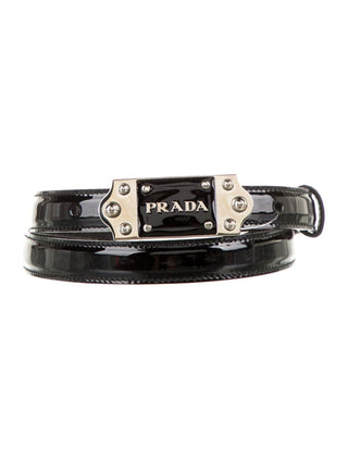 PRADA Black Patent Leather Belt 85/34