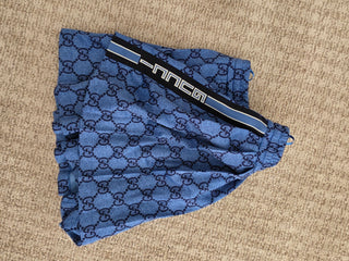 Gucci Blue multicolor GG print pleated shorts M sz