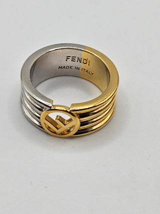 Fendi Gold-tone F is Fendi Two Tone Ring S sz