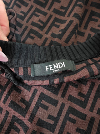Fendi Brown FF Zucca Monogram Midi dress 40 sz