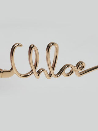 Chloe Goldtone Metal Oversized Round Logo Sunglasses - CH0329S
