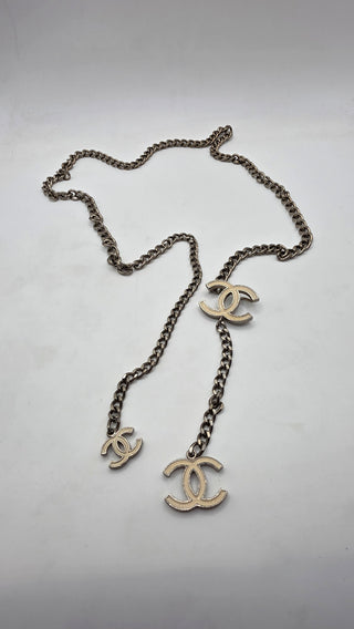 Chanel Silver-tone 2005 Interlocking CC Chain-Link Belt S sz