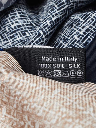 Chanel Blue Multicolor Silk Interlocking CC Printed Square Scard