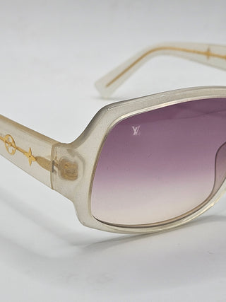 Louis Vuitton Glitter White Plastic LV Print Obsession Sunglasses