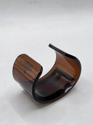 Fendi Brown Resin FF Logo Wide Cuff Bracelet