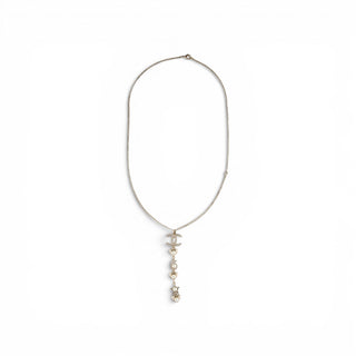 Chanel Gold-tone Faux Pearl Strass No 5 Heart CC Star Pendant Necklace