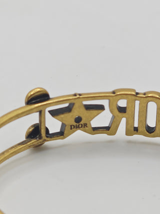 Christian Dior Gold-tone Faux Pearl J'Adior Cuff Bracelet