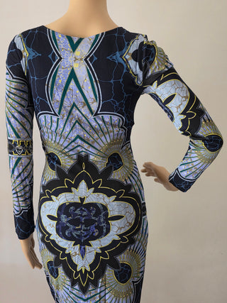 Emilio Pucci Purple Multicolor Signature Print Sexy dress 6 US sz