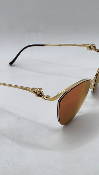 Cartier Gold-tone Cat-Eye Tinted Sunglasses