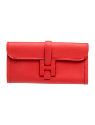 Hermès Orange Red Leather Swift Jige Elan 29