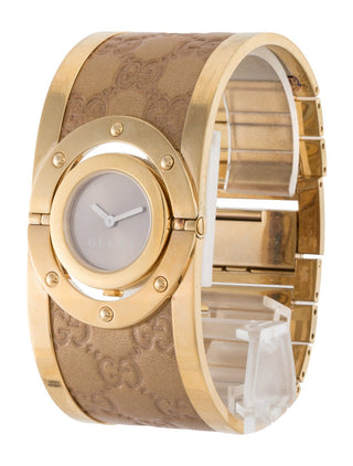 Gucci Gold-tone GG Monogram Wide Twirl Watch