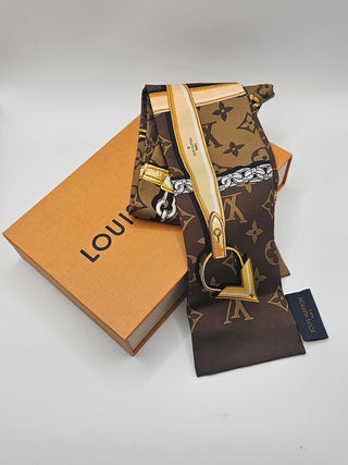 Louis Vuitton Brown LV Monogram Confidential Silk Scarf