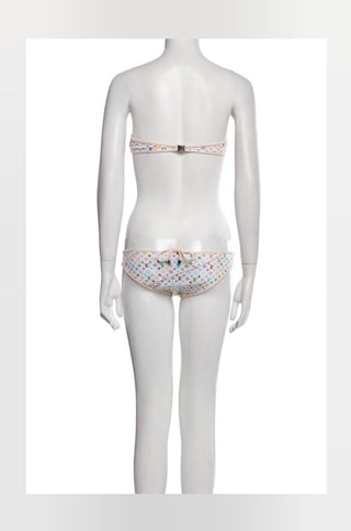 Louis Vuitton White Multicolore 2013 LV Printed Bikini w/ Tags 6 sz