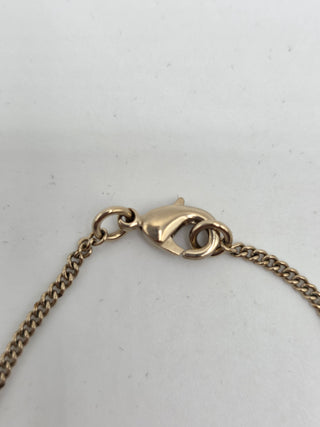 Chanel Gold-tone Faux Pearl Interlocking CC Pendant Necklace