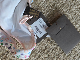 Louis Vuitton White Multicolore 2013 LV Printed Bikini w/ Tags 6 sz