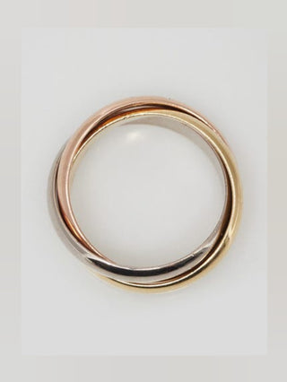 Cartier 18k Tri-Gold Trinity Classic Model Ring Size 54/6.75