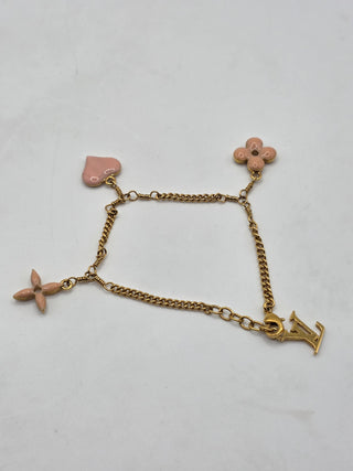 Louis Vuitton Gold-tone Sweet Monogram Charm Bracelet
