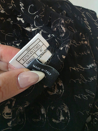 Chanel Black Interlocking CC Logo sleeveless top L sz