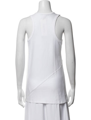 Louis Vuitton White LV sequin logo sleeveless top M sz