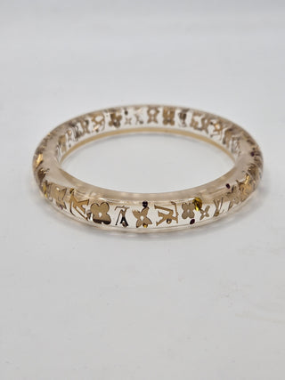 Louis Vuitton Resin Crystal Narrow Inclusion Bangle Bracelet