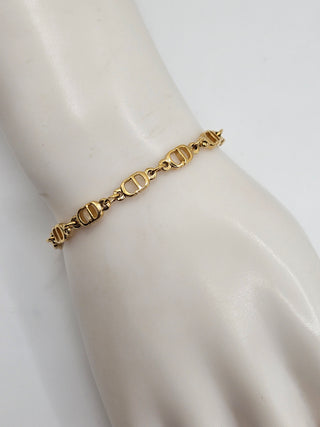 Christian Dior Gold-tone CD logo Link Bracelet