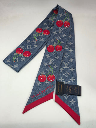 Louis Vuitton Blue LV X TM Silk Monogram Cerises Bandeau Denim