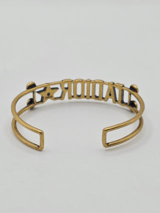 Christian Dior Gold-tone Faux Pearl J'Adior Cuff Bracelet