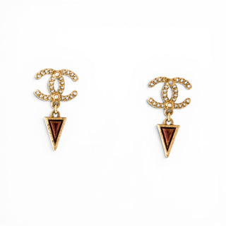 Chanel Faux Pearl Resin Intrecciato Drop Earrings