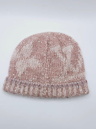 Louis Vuitton Light Pink Logo Sequin Mohair Beanie