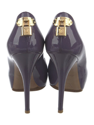 LOUIS VUITTON Patent Leather Oh Really! LV Lock Pumps