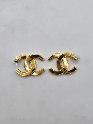 Chanel Gold-tone 2026 Oversize Interlocking CC stud earrings